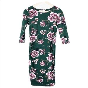 H&M Mama Maternity Green Floral midi dress